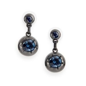 JEWELMINT Diving Bella Hematite Blue glass earring